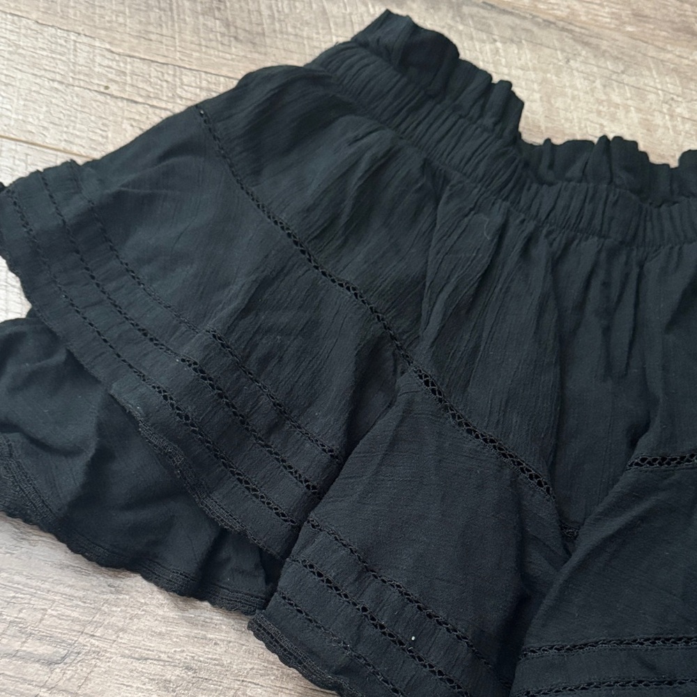 Black Ruffle Mini Skirt - Picture 2 of 6